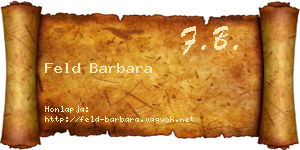 Feld Barbara névjegykártya